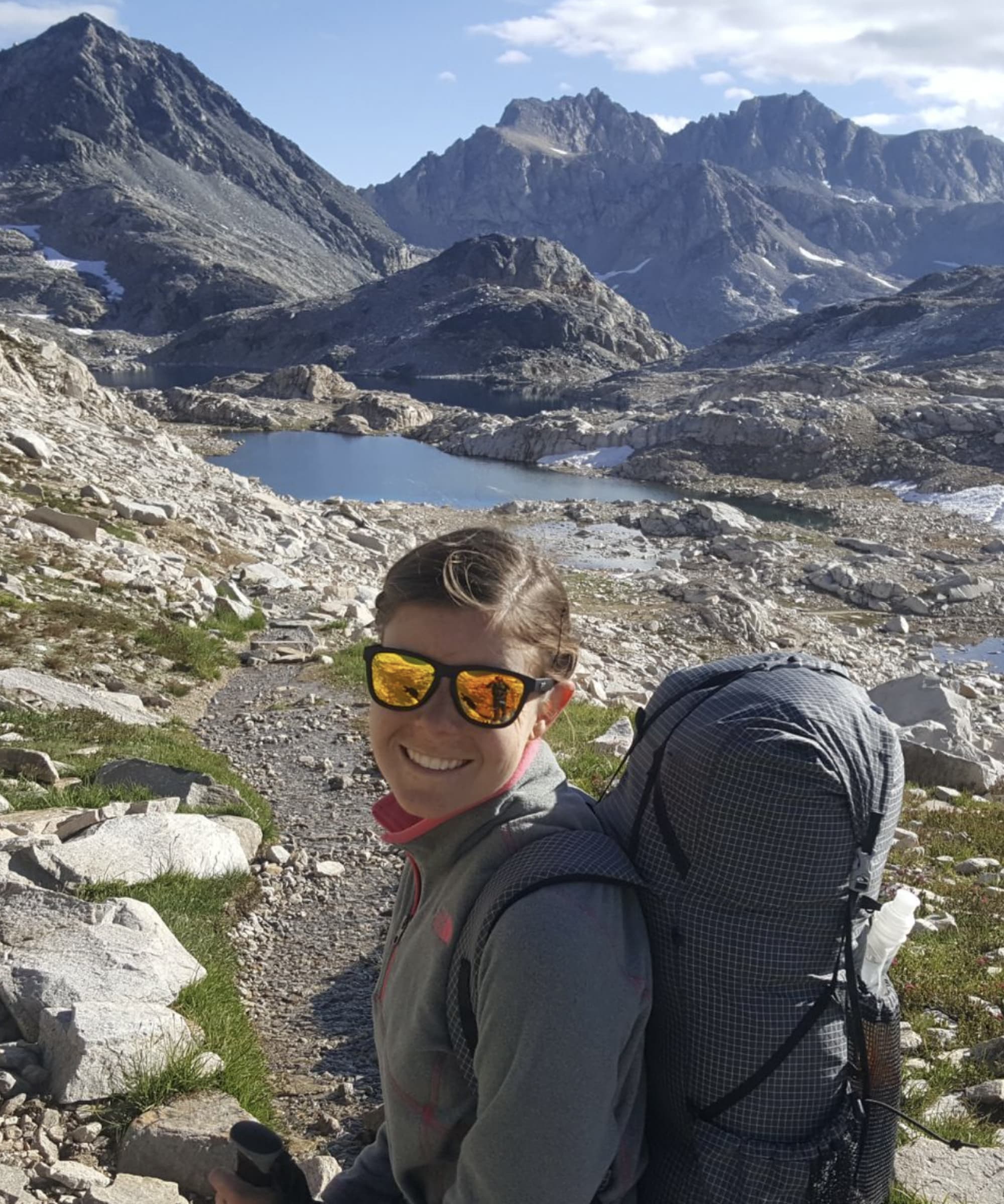 Allison Allen hiking in the mountains